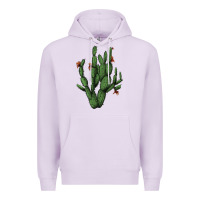 Lilac cactus with flowers Premium Hoodie - AdoDesignShop