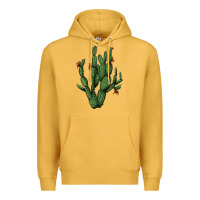 Mustard cactus with flowers Premium Hoodie - AdoDesignShop