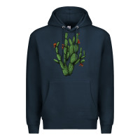 Navy cactus with flowers Premium Hoodie - AdoDesignShop