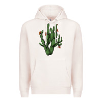Pale Pink cactus with flowers Premium Hoodie - AdoDesignShop