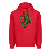 Red cactus with flowers Premium Hoodie - AdoDesignShop