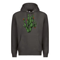 Smoke cactus with flowers Premium Hoodie - AdoDesignShop