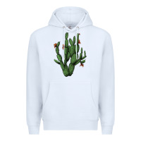 White cactus with flowers Premium Hoodie - AdoDesignShop