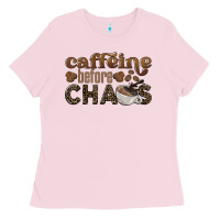Bubblegum Pink caffeine before chaos Ladies Tee - BarkalooDesign