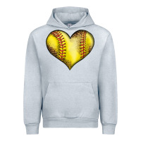 Heather Grey softball heart Urban Hoodie - LillyAllenDesigns