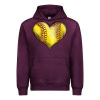 Mauve Wine softball heart Urban Hoodie - LillyAllenDesigns