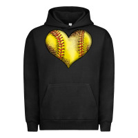 Pigment Black softball heart Urban Hoodie - LillyAllenDesigns
