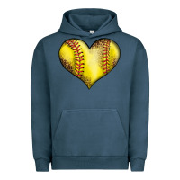 Pigment Midnight Navy softball heart Urban Hoodie - LillyAllenDesigns