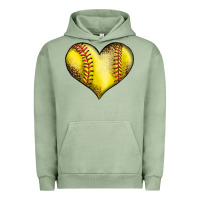 Pigment Oil Green softball heart Urban Hoodie - LillyAllenDesigns