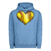 Pigment Pebble Blue softball heart Urban Hoodie - LillyAllenDesigns