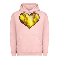 Pigment Salmon softball heart Urban Hoodie - LillyAllenDesigns
