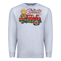 Heather Grey hello summer Premium Sweatshirt - SublimationCraftShop