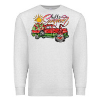 Oatmeal Heather hello summer Premium Sweatshirt - SublimationCraftShop