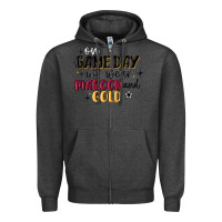 Charcoal Heather on game day we wear maroon and gold Zipper Hoodie - MaliasSmallBusiness