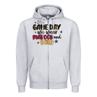 Heather Grey on game day we wear maroon and gold Zipper Hoodie - MaliasSmallBusiness
