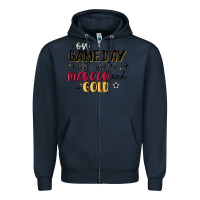 Navy on game day we wear maroon and gold Zipper Hoodie - MaliasSmallBusiness