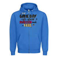True Royal on game day we wear maroon and gold Zipper Hoodie - MaliasSmallBusiness