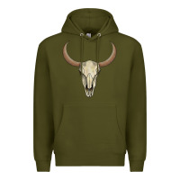 Army Green bull skull Premium Hoodie - AdoDesignShop