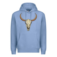 Colony Blue bull skull Premium Hoodie - AdoDesignShop