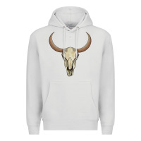Dove Grey bull skull Premium Hoodie - AdoDesignShop