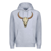 Heather Grey bull skull Premium Hoodie - AdoDesignShop