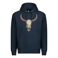 Navy bull skull Premium Hoodie - AdoDesignShop