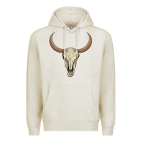 Oatmeal Heather bull skull Premium Hoodie - AdoDesignShop