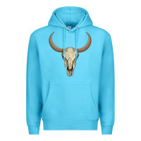 Ocean Blue bull skull Premium Hoodie - AdoDesignShop