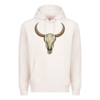 Pale Pink bull skull Premium Hoodie - AdoDesignShop
