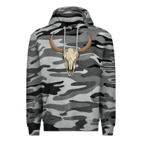 Slate Camo bull skull Premium Hoodie - AdoDesignShop