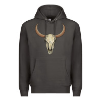 Smoke bull skull Premium Hoodie - AdoDesignShop
