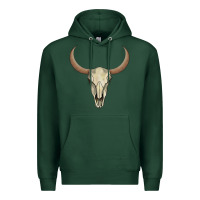 Sports Green bull skull Premium Hoodie - AdoDesignShop