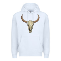 White bull skull Premium Hoodie - AdoDesignShop