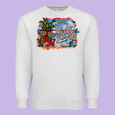 Hello Summer Premium Sweatshirt Designed By Sublimationcraftshop