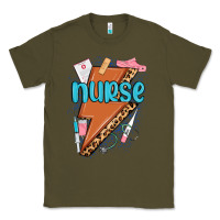 Army Green nurse lightning bolt Classic Tee - MaliasSmallBusiness