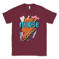 Burgundy nurse lightning bolt Classic Tee - MaliasSmallBusiness
