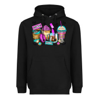 Black eyelash coffee cups Heavyweight Hoodie - Zillion Design Studio