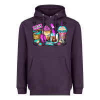 Plum eyelash coffee cups Heavyweight Hoodie - Zillion Design Studio