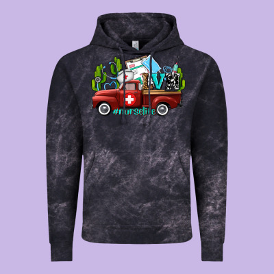 Lvn Nurse Truck With Cactus And Sunflowers Vintage Hoodie Designed By Adodesignshop