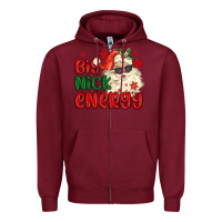 Burgundy big nick energy Zipper Hoodie - MaliasSmallBusiness