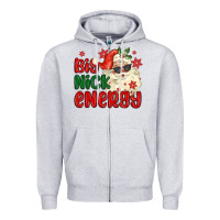 Heather Grey big nick energy Zipper Hoodie - MaliasSmallBusiness