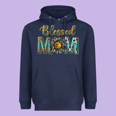 Western Blessed Mom With Sunflower Heavyweight Hoodie Designed By Texasbilliewilder