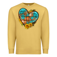 Antique Gold fall pattern heart with sunflower Premium Sweatshirt - HRA Design Shop