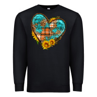 Black fall pattern heart with sunflower Premium Sweatshirt - HRA Design Shop