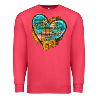 Cardinal fall pattern heart with sunflower Premium Sweatshirt - HRA Design Shop