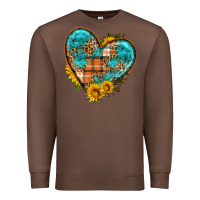 Chestnut fall pattern heart with sunflower Premium Sweatshirt - HRA Design Shop