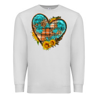 Dove Grey fall pattern heart with sunflower Premium Sweatshirt - HRA Design Shop