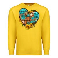 Lemon fall pattern heart with sunflower Premium Sweatshirt - HRA Design Shop