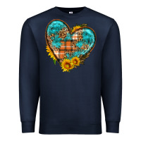 Navy fall pattern heart with sunflower Premium Sweatshirt - HRA Design Shop
