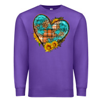Purple fall pattern heart with sunflower Premium Sweatshirt - HRA Design Shop